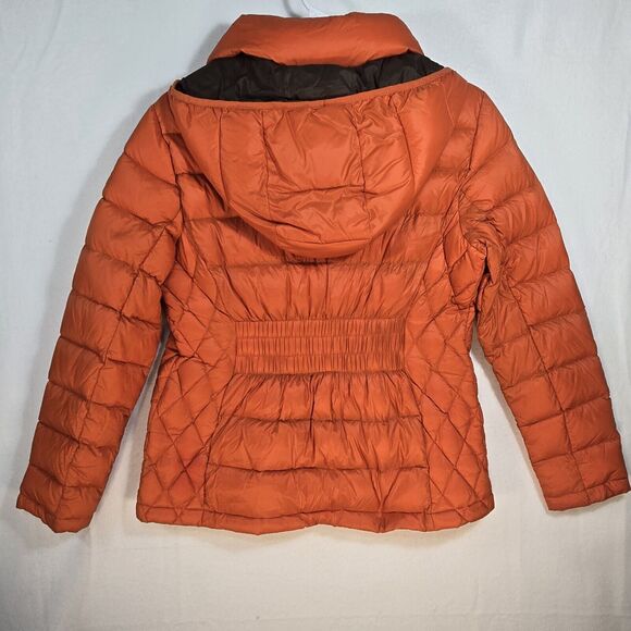 Michael Kors Down Packable Jacket Coat Orange Removable Hood Puffer PL - Picture 7 of 16